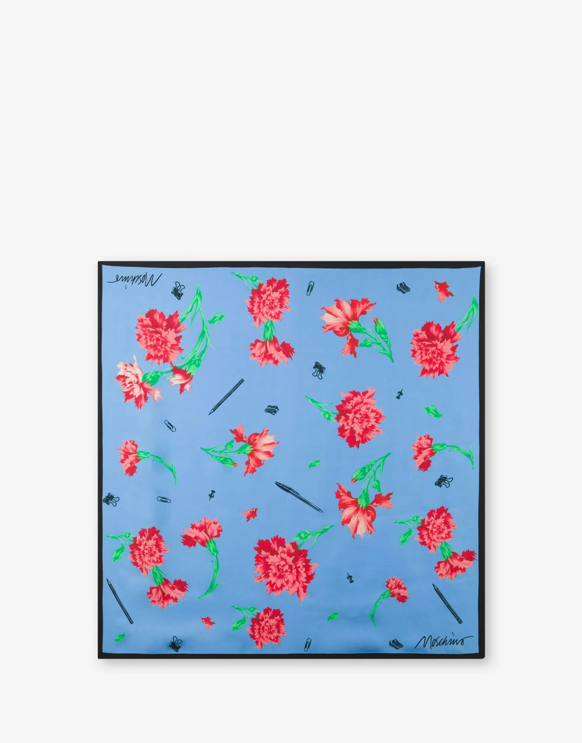 Best Carnation Print Silk Scarf Scarves & Foulard