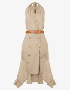 Best Cotton Canvas Dress with Trench Details Dresses
