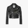 Fashion Cropped biker jacket in heavy nappa leather Coats & Outerwear|Co-ords