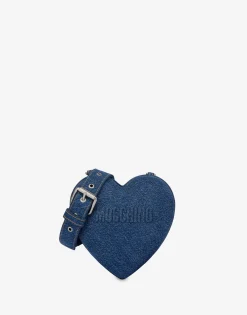 Online Denim Heartbeat bag with logo Shoulder Bags