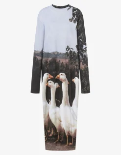 Hot Interlock Dress Goose Print Dresses