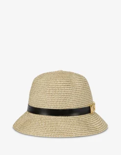 Best Lettering Logo raffia hat Hats & Gloves