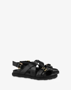 Clearance Sandals in calf leather with buckles Sandals & Mules