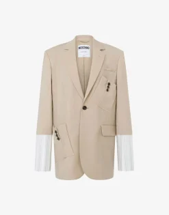 Online Wool Canvas Jacket with Cuff Details Jackets|Co-ords