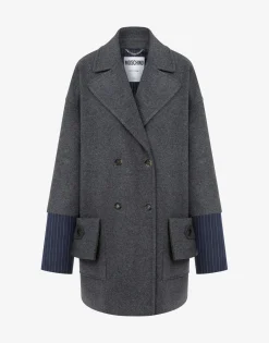 Hot Wool Felt Coat with Cuff Details Coats & Outerwear