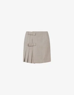 Discount Wool flannel mini skirt with straps Co-ords|Skirts